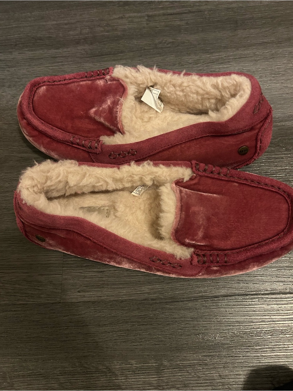 UGG Chestnut Red Suede Shearling Lined Slippers